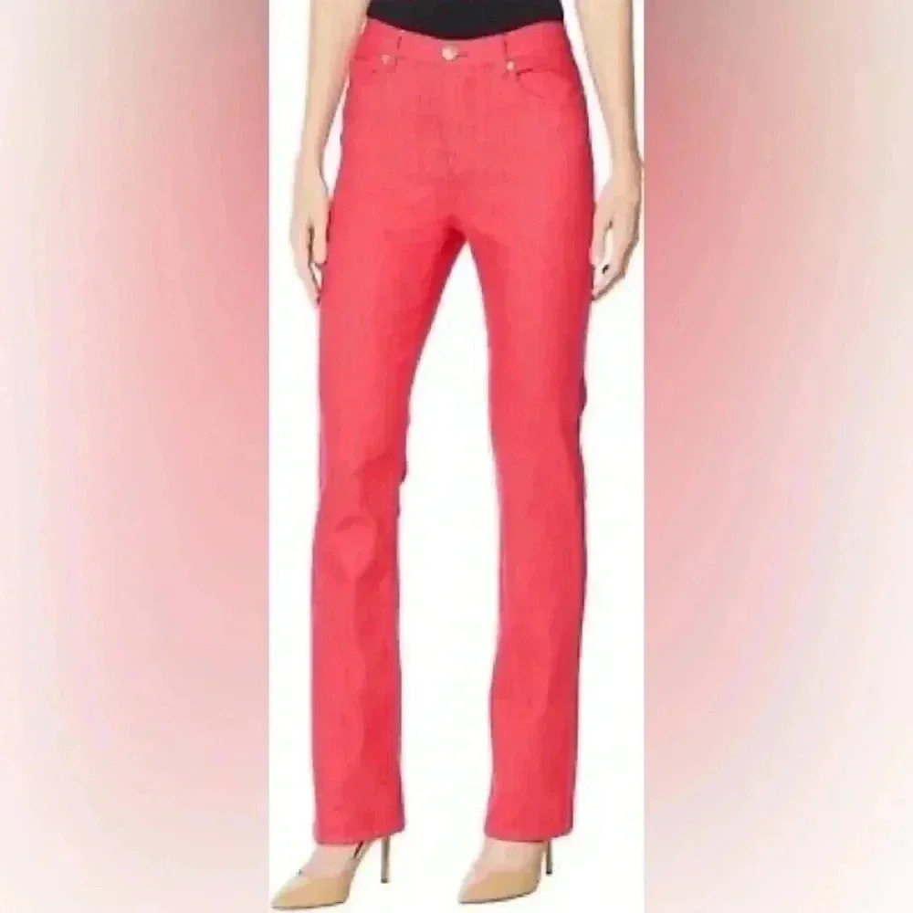 NEW DG2 Diane Gilman Stretch Boot-Cut Jean Fashion Red Sz 4